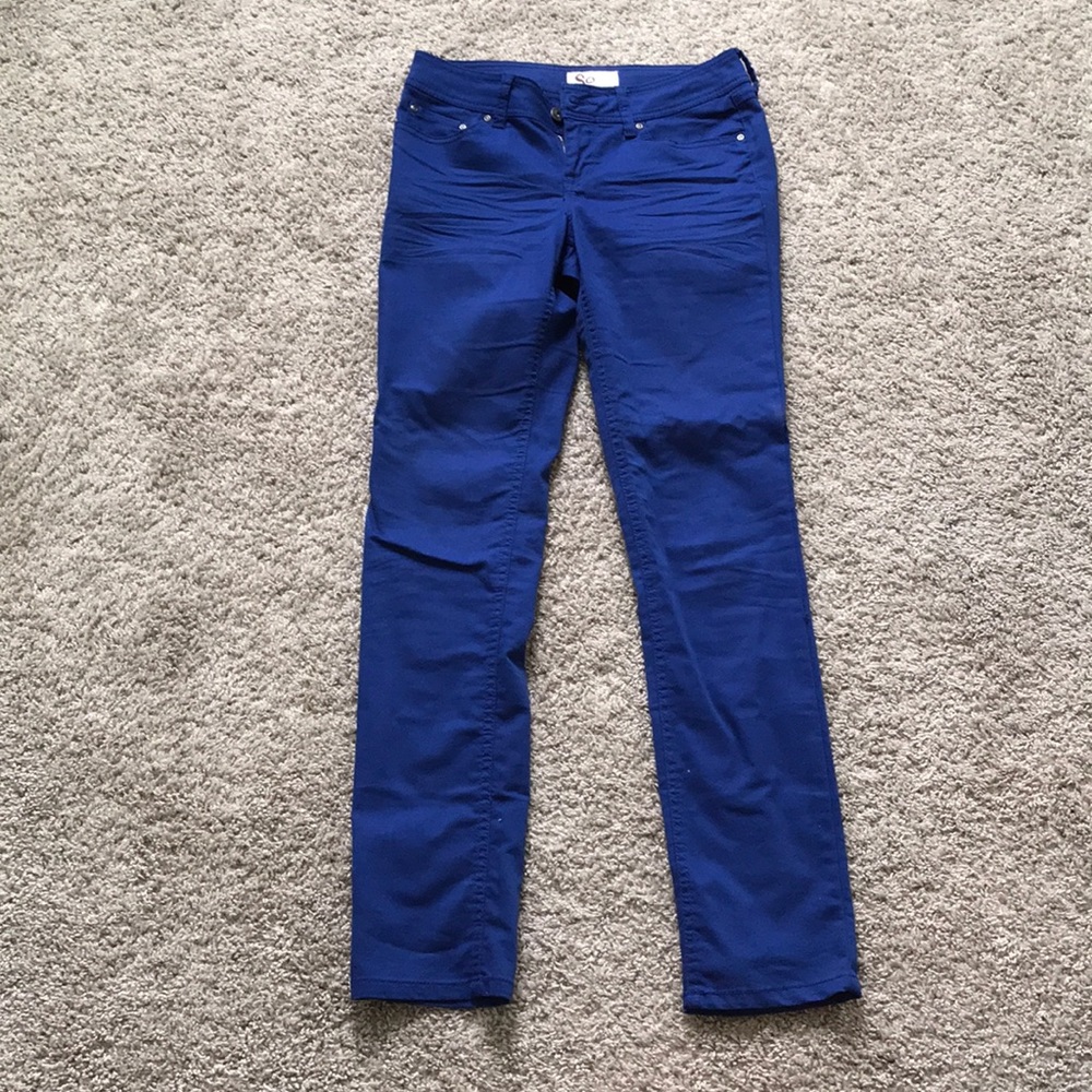 Blue stretch pants